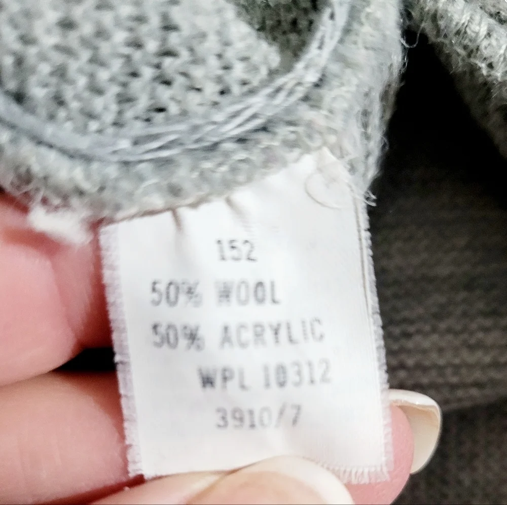 Heritage USA Men’s Cardigan Sweater Size XL Gray Wool Blend Vintage Made In USA